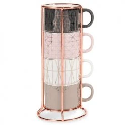 Maisons Du Monde Mugs Et Tasses De Noël 4 Tasses à Café Expresso En Faïence + Support