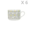 Toilinux Bols, Tasses Et Mugs 6 Tasses En Porcelaine Aristo Blanc Décoré -Bols, tasses et mugs Soldes Boutique 6 tasses en porcelaine aristo blanc decore