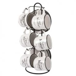 Maisons Du Monde Bols, Tasses Et Mugs 6 Tasses Et Soucoupes En Porcelaine Avec Support