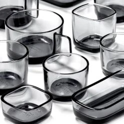 Serax Bols, Tasses Et Mugs Bol Carré En Verre Fumé Gris 12x12cm -Bols, tasses et mugs Soldes Boutique bol carre en verre fume gris 12x12cm 3