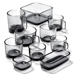 Serax Bols, Tasses Et Mugs Bol Carré En Verre Fumé Gris 6x6cm H6cm -Bols, tasses et mugs Soldes Boutique bol carre en verre fume gris 6x6cm h6cm 3
