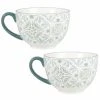 Maisons Du Monde Bols, Tasses Et Mugs Bol Déjeuner En Grès Blanc à Motifs Bleus Et Gris - Lot De 4 -Bols, tasses et mugs Soldes Boutique bol dejeuner en gres blanc a motifs bleus et gris 1000 14 20 212769 3