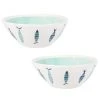 Maisons Du Monde Bols, Tasses Et Mugs Bol En Faïence Blanche Et Vert Clair Imprimé Poissons - Lot De 2 -Bols, tasses et mugs Soldes Boutique bol en faience blanche et vert clair imprime poissons 1000 11 32 205524 4