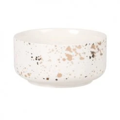 Maisons Du Monde Bols, Tasses Et Mugs Bol En Grès Blanc à Taches Dorées - Lot De 2