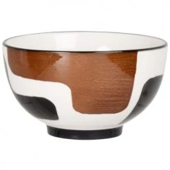 Maisons Du Monde Bols, Tasses Et Mugs Bol En Grès Formes Géométriques Marrons Et Noires - Lot De 2