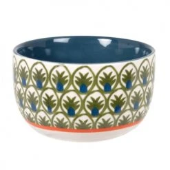 Maisons Du Monde Bols, Tasses Et Mugs Bol En Grès Ivoire, Bleu Canard, Vert Olive Et Terracotta - Lot De 2