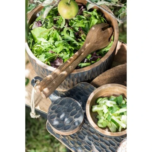 LANADECO Bols, Tasses Et Mugs Bol En Manguier Marron/noir D30cm 4 LANADECO Bols, Tasses Et Mugs Bol En Manguier Marron/noir D30cm – Image 2