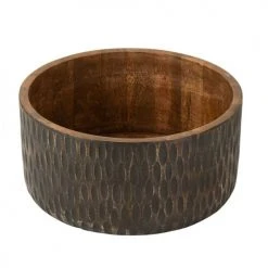 LANADECO Bols, Tasses Et Mugs Bol En Manguier Marron/noir D30cm