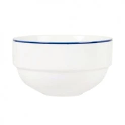 Maisons Du Monde Bols, Tasses Et Mugs Bol En Porcelaine Blanche Liseré Bleu - Lot De 2