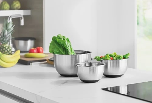 BergHoff Bols, Tasses Et Mugs Bol Mélangeur En Acier Avec Couvercle 8 Pcs 4 BergHoff Bols, Tasses Et Mugs Bol Mélangeur En Acier Avec Couvercle 8 Pcs – Image 2