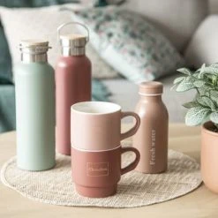 Maisons Du Monde Bols, Tasses Et Mugs Coffret 2 Tasses En Porcelaine Rose -Bols, tasses et mugs Soldes Boutique coffret 2 tasses en porcelaine rose 1000 2 16 213216 1