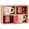 Maisons Du Monde Vaisselle De Noël Coffret 4 Tasses En Grès Blanc Et Rouge -Bols, tasses et mugs Soldes Boutique coffret 4 tasses en gres blanc et rouge 1000 5 28 208595 1