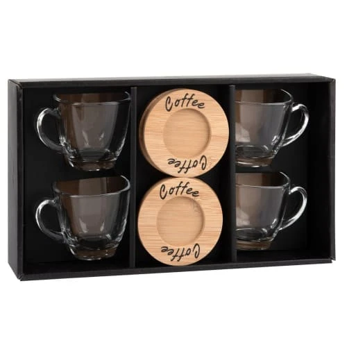 Coffret 4 tasses en verre et soucoupes en bambou Maisons Du Monde Vaisselle De Noël Coffret 4 Tasses En Verre Et Soucoupes En Bambou -Bols, tasses et mugs Soldes Boutique coffret 4 tasses en verre et soucoupes en bambou 1000 7 0 197989 1