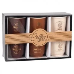 Maisons Du Monde Bols, Tasses Et Mugs Coffret 6 Tasses à Café En Porcelaine Marron, Blanche Et Brune