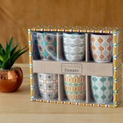 Maisons Du Monde Bols, Tasses Et Mugs Coffret 6 Tasses En Faïence Multicolore -Bols, tasses et mugs Soldes Boutique coffret 6 tasses en faience multicolore 1000 12 39 170148 9