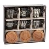 Maisons Du Monde Bols, Tasses Et Mugs Coffret 6 Tasses En Grès Imprimé Et Soucoupes En Bambou -Bols, tasses et mugs Soldes Boutique coffret 6 tasses en gres imprime et soucoupes en bambou 1000 8 28 208513 1