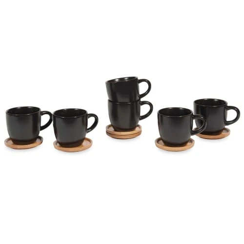 Maisons Du Monde Bols, Tasses Et Mugs Coffret 6 Tasses Et Soucoupes En Grès Noir 5 Maisons Du Monde Bols, Tasses Et Mugs Coffret 6 Tasses Et Soucoupes En Grès Noir – Image 3
