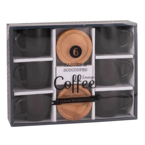 Maisons Du Monde Bols, Tasses Et Mugs Coffret 6 Tasses Et Soucoupes En Grès Noir 3 Maisons Du Monde Bols, Tasses Et Mugs Coffret 6 Tasses Et Soucoupes En Grès Noir
