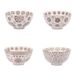 Table Passion Bols, Tasses Et Mugs Coffret De 4 Bols 14 Cm En Grès Gris