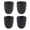 Table Passion Bols, Tasses Et Mugs Coffret De 4 Gobelets à Thé Snow Black Mat 20 Cl En Porcelaine Noir
