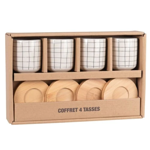Maisons Du Monde Bols, Tasses Et Mugs Coffret En Bois De Bambou Tasses (x4) En Grès Noir Et Gris Avec Soucoupes 3 Maisons Du Monde Bols, Tasses Et Mugs Coffret En Bois De Bambou Tasses (x4) En Grès Noir Et Gris Avec Soucoupes
