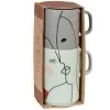 Maisons Du Monde Bols, Tasses Et Mugs Coffret Mugs (x2) En Porcelaine Grise, Bleu Gris Et Rose Imprimée -Bols, tasses et mugs Soldes Boutique coffret mugs x2 en porcelaine grise bleu gris et rose imprimee 1000 11 17 219039 1