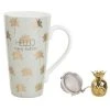 Maisons Du Monde Bols, Tasses Et Mugs Coffret Tasse Avec Infuseur à Thé En Porcelaine Motifs Dorés - Lot De 2 -Bols, tasses et mugs Soldes Boutique coffret tasse avec infuseur a the en porcelaine motifs dores 1000 9 13 176928 1