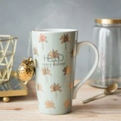Maisons Du Monde Bols, Tasses Et Mugs Coffret Tasse Avec Infuseur à Thé En Porcelaine Motifs Dorés - Lot De 2 -Bols, tasses et mugs Soldes Boutique coffret tasse avec infuseur a the en porcelaine motifs dores 1000 9 13 176928 3