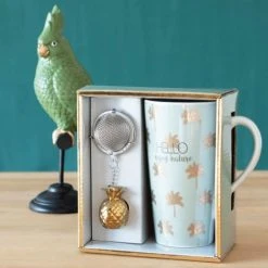Maisons Du Monde Bols, Tasses Et Mugs Coffret Tasse Avec Infuseur à Thé En Porcelaine Motifs Dorés - Lot De 2 -Bols, tasses et mugs Soldes Boutique coffret tasse avec infuseur a the en porcelaine motifs dores 1000 9 13 176928 4