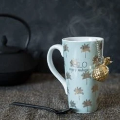 Maisons Du Monde Bols, Tasses Et Mugs Coffret Tasse Avec Infuseur à Thé En Porcelaine Motifs Dorés - Lot De 2 -Bols, tasses et mugs Soldes Boutique coffret tasse avec infuseur a the en porcelaine motifs dores 1000 9 13 176928 7