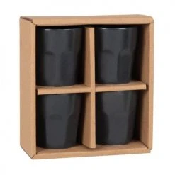 Maisons Du Monde Bols, Tasses Et Mugs Coffret Tasses (x4) En Grès Gris