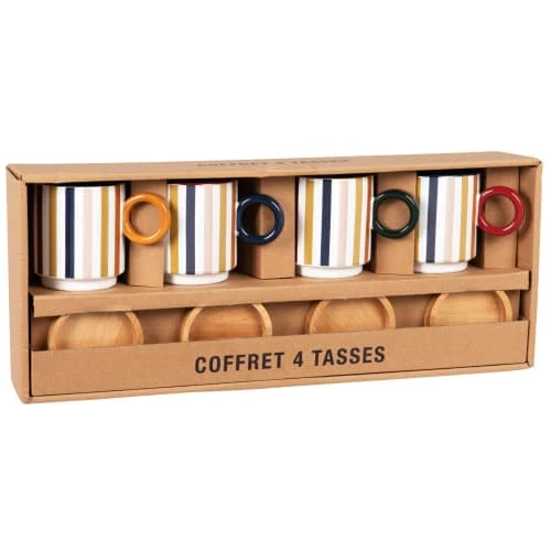 Coffret tasses (x4) en grès multicolore et socle en bambou Maisons Du Monde Bols, Tasses Et Mugs Coffret Tasses (x4) En Grès Multicolore Et Socle En Bambou -Bols, tasses et mugs Soldes Boutique coffret tasses x4 en gres multicolore et socle en bambou 1000 6 32 228894 1