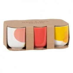 Maisons Du Monde Bols, Tasses Et Mugs Coffret Tasses (x6) En Grès Rouge, Blanc, Bleu, Jaune Et Vieux Rose