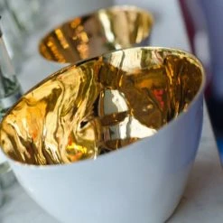 Tsé & Tsé Associées Bols, Tasses Et Mugs Grand Bol Porcelaine Blanc Brillant Et Or D16cm -Bols, tasses et mugs Soldes Boutique grand bol porcelaine blanc brillant et or d16cm 4