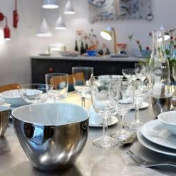 Tsé & Tsé Associées Bols, Tasses Et Mugs Grand Bol Porcelaine Blanc Brillant Et Platine D16cm -Bols, tasses et mugs Soldes Boutique grand bol porcelaine blanc brillant et platine d16cm 3