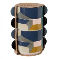 Maisons Du Monde Bols, Tasses Et Mugs Lot De 4 Bols En Grès Bleu, Vert Et Rose