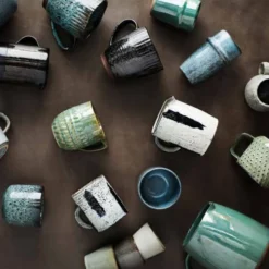 Madam Stoltz Bols, Tasses Et Mugs Lot De 4 Tasses En Céramique Multicolore -Bols, tasses et mugs Soldes Boutique lot de 4 tasses en ceramique multicolore 3