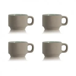 OGO Living Bols, Tasses Et Mugs Lot De 4 Tasses En Grès 10cl