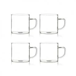 OGO Living Bols, Tasses Et Mugs Lot De 4 Tasses Expresso En Verre Borosilicate 12 Cl