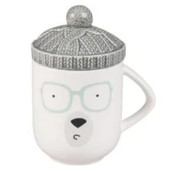 Maisons Du Monde Vaisselle De Noël Mug Chapeau Pingouin En Faïence - Lot De 2 -Bols, tasses et mugs Soldes Boutique mug chapeau ours en faience blanche beanie 1000 0 26 174522 1