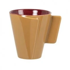 Maisons Du Monde Bols, Tasses Et Mugs Mug Effet Pliage En Grès Jaune Moutarde - Lot De 2