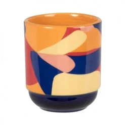 Bols, Tasses Et Mugs Mug Elizabeth Maisons Du Monde X Sakina M’Sa En Faïence Bleue, Orange, Jaune, Rouge Et Rose