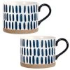 Maisons Du Monde Bols, Tasses Et Mugs Mug En Faïence Blanche Motifs Traits Bleus - Lot De 2 -Bols, tasses et mugs Soldes Boutique mug en faience blanche motifs traits bleus 1000 5 36 207660 3