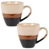 Maisons Du Monde Bols, Tasses Et Mugs Mug En Faïence Crème, Marron Et Grise - Lot De 2 -Bols, tasses et mugs Soldes Boutique mug en faience creme marron et grise 1000 2 21 208014 3