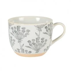 Maisons Du Monde Bols, Tasses Et Mugs Mug En Grès écru à Motifs Bleu Gris - Lot De 2 -Bols, tasses et mugs Soldes Boutique mug en gres ecru a motifs bleu gris 1000 11 40 224105 1