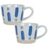 Maisons Du Monde Bols, Tasses Et Mugs Mug En Grès écru Motifs Bleu Marine - Lot De 2 -Bols, tasses et mugs Soldes Boutique mug en gres ecru motifs bleu marine 1000 2 5 222430 2