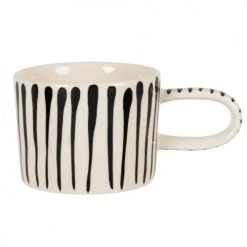 Maisons Du Monde Bols, Tasses Et Mugs Mug En Grès écru Motifs Traits Noirs - Lot De 2 -Bols, tasses et mugs Soldes Boutique mug en gres ecru motifs traits noirs 1000 15 1 222426 1