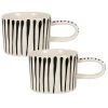 Maisons Du Monde Bols, Tasses Et Mugs Mug En Grès écru Motifs Traits Noirs - Lot De 2 -Bols, tasses et mugs Soldes Boutique mug en gres ecru motifs traits noirs 1000 15 1 222426 2