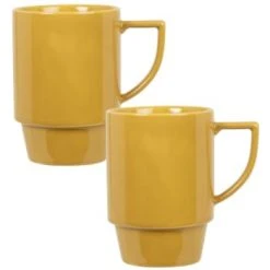 Maisons Du Monde Bols, Tasses Et Mugs Mug En Grès Jaune Moutarde - Lot De 2 -Bols, tasses et mugs Soldes Boutique mug en gres jaune moutarde aleska 1000 14 0 225213 2 1