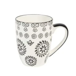 Maisons Du Monde Vaisselle De Noël Mug En Grès Noir Et Blanc Imprimé - Lot De 2 -Bols, tasses et mugs Soldes Boutique mug en gres noir blanc chiang mai 1000 2 39 154158 7